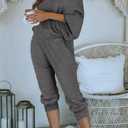 PRETTYGARDEN Two Piece Sets for Women 2026 Casual Ribbed Knit Off Shoulder Tops Lounge Pants Fall Tracksuits Winter Clothes