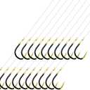 AMHDV Small Barbless Fishing Hook with Line, Tiny Fish Hooks and Leader (Pack of 20) (8# (4.4-8.8lb), Black Gold)