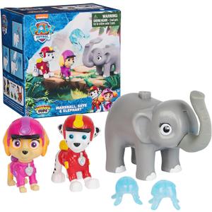 Paw Patrol: Jungle Pups Marshall, Skye & Elephant Action Figures with Projectile Launcher, Kids Toys for Boys and Girls Ages 3 and Up
