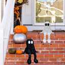 Halloween Mini Ghost Figurines with Articulated Legs - 3D Printed, Set of 4, Funny Gift Home Office Party Decor for Shelves, Desks, and Tables