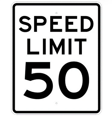 Speed Limit Sign, 50 MPH