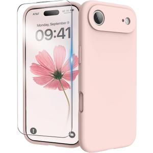 for iPhone Air Case, Liquid Silicone Cover with Camera Protection Anti-Scratch Soft Microfiber Lining Shockproof Protective Phone Case for iPhone Air 6.5", Chalk Pink