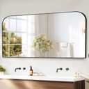 Bathroom Vanity Mirror,30" x 55" Black Metal Framed Wall Mirror for Over Sink, Living Room, Bedroom,Entryway Decor