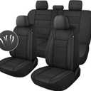 kvs 3D Air Mesh Car Seat Covers Full Set, Breathable Split Bench Compatible Seat Covers for Cars, Universal Car Interior Covers for Most Sedan Truck SUV Vans(Black)