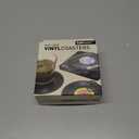 2 x Funny Retro Vinyl Record Coasters, Creative Drink Coasters Set of 6 with Vinyl Record Player Holder for Music Lovers, Housewarming Hostess Gifts, Birthday and White Elephant Gifts Ideas