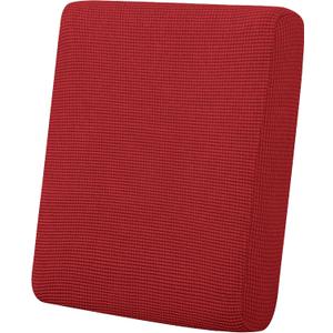 Easy-Going Stretch Chair Cushion Cover Sofa Cushion Furniture Protector Sofa Seat Sofa Slipcover Sofa Cover Soft Flexibility with Elastic Bottom(Chair Cushion, Christmas Red) (Small)