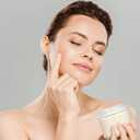 2oz Jars with Lids, HOA Kinh 40 Pack Clear Glass Jars with Lids Empty Cosmetic Containers Round Airtight Glass Jar with Black Lid for Storing Lotions Powders Ointments