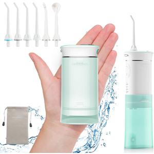 Hangsun Water Flosser Cordless Oral Irrigator Portable Teeth Cleaner HOC600 IPX7 Waterproof Electric Dental Flossers with DIY Modes 6 Jet Tips for Braces Care Travel and Home Use