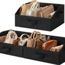 GRANNY SAYS Purse Organizer for Closet, Trapezoid Storage Bins, Closet Organizers and Storage, Decorative Storage Baskets for Shelves, Clothes, Toys, Towels, Black, 3-Pack
