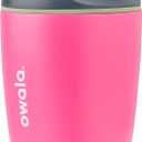Owala SmoothSip Insulated Stainless Steel Coffee Tumbler, Reusable Iced Coffee Cup, Hot Coffee Travel Mug, BPA Free, Perfect for Cappuccino, 10 oz, Pink (Watermelon Breeze)