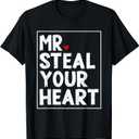 Mr Steal Your Heart for Boys Toddlers Valentine's Day Kids T-Shirt, Small