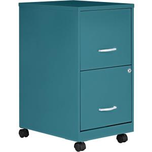 Lorell LYS SOHO File/File Mobile Cabinet, Teal, 2-Drawer