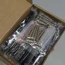 5PCS Adjustable Drawer Pulls, Cabinet Handles 1" in to 4" in Hole Centers, Kitchen Dresser Hardware for Cupboard, Doors, Furniture Black