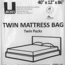 UBOXES Twin Size Mattress Covers, 40'' x 12'' x 86'', Clear, 2 Pack, for Protecting, Storing & Moving Your Mattress