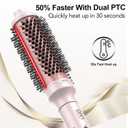 Thermal Brush,1.5 Inch Heated Round Brush,Dual Voltage Travel CurlingBrush, Ceramic Curling brushs for Blowout Look,Non-Blowing Heated Round Brushs,Dual PTC Fast Style Thermal RoundBrush, (Pink)