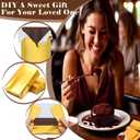 2 x Gold Foil Candy Wrappers, 200 Pcs Chocolate Bar Wrappers, 6.3 * 7.5in Food-Grade Wrapping Paper for Candy Packaging, DIY Crafts, Packing Gifts(Gold)