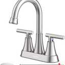 Bathroom Faucets for Sink 3 Hole, Hurran 4 inch Brushed Nickel Bathroom Sink Faucet with Pop-up Drain and Supply Lines, Stainless Steel Centerset Faucets for Sink Vanity RV