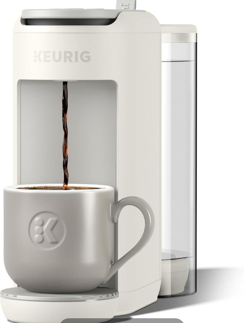 Keurig K-Mini Mate Plus Single-Serve K-Cup Pod Coffee Maker, Compact, 3 Cup Sizes, Brew Over Ice and Strong Button Features, 50 oz Removable Reservoir, Warm Stone