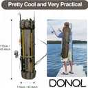 DONQL Fishing Rod Bags Outdoor Fishing Pole Holders Multifunction Camping Portable Canvas Backpack Case Fish Rod Storage Bag Fishing Rod Case Holding 5 Poles & Fishing Tackles (Khaki)