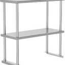 Double Overshelf, 2 Tier Stainless Steel Shelves, 12 x 36 Inch