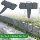 Garden Edging Border,33ft Plastic,Garden Edging for Landscaping,Flower Bed Edging Borders,Gray Imitation Stone Effect,Edging Border,Fence Border (33 FT, Grey, 1)