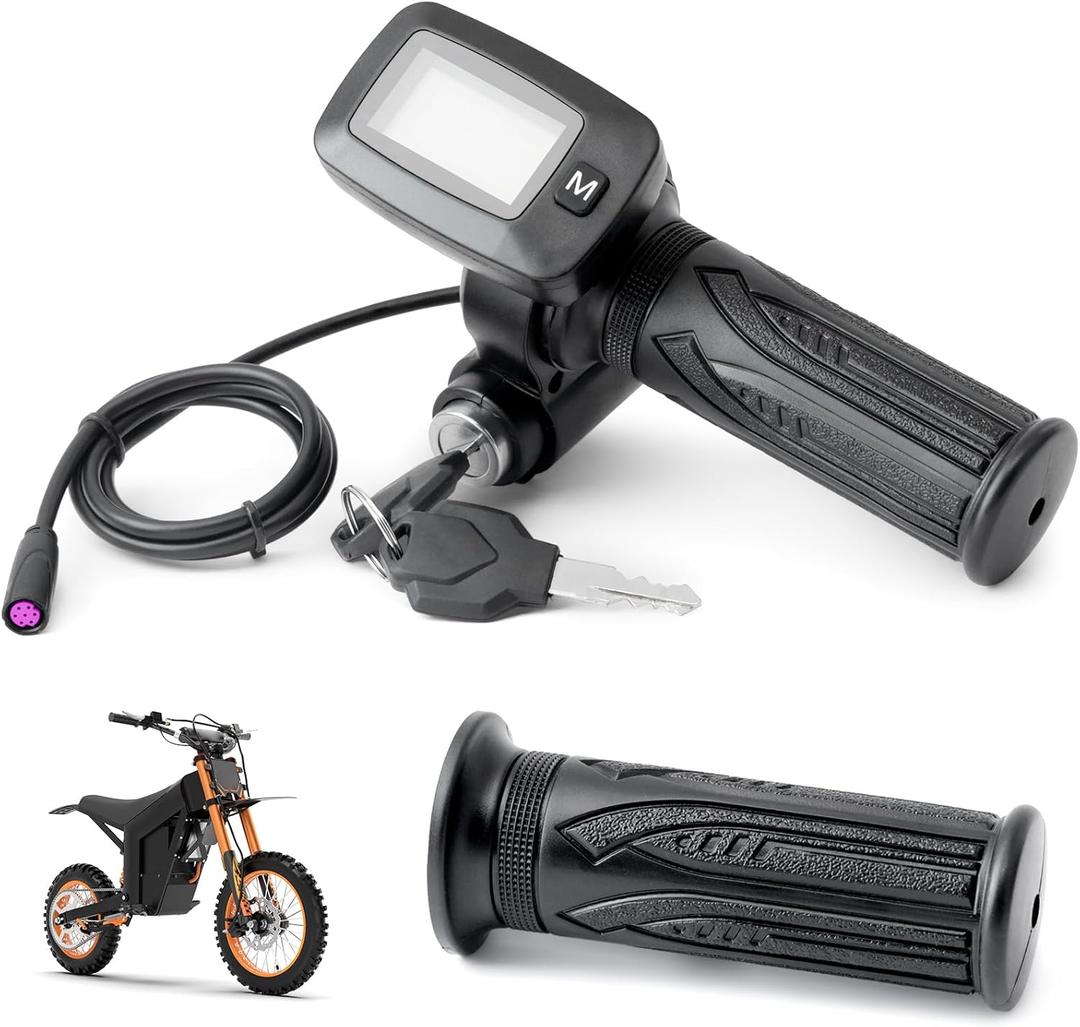 YUXIVCNE Upgrade 48V Ebike Speedometer Throttle with M Key Replacement for Tuttio Soleil 01 for soleil01 Electric Dirt Bike Integrated Display Throttle Tip:No 'M,' no Buy