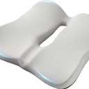 SheRest Seat Cushion, Ergonomic Memory Foam Cooling Cushion, Pressure Relief Suitable for Long Sitting Hours on Office Chairs, Desks, Cars and Airplane Seats, Gray
