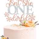 Isn't She Onederful Cake Topper, Winter Onederland, Miss Onederful Cake Decor, Frozen Snowflake Girls 1st Birthday Party Decorations