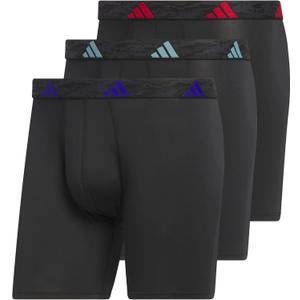 adidas Men's Microfiber Boxer Briefs (3-Pack or 5-Pack) Performance Stretch Moisture-Wicking Underwear XXL