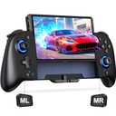 Gammeefy Switch Controllers Compatible with Nintendo Switch/Switch OLED, One-Piece Joypad Controller Replacement for Switch Pro Controller with 9 Lights Color, Christmas Gifts (Switch 1 - (6.2"/7"), Black)