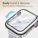 Stainless Steel Magnetic Band and Case Compatible with Apple Watch Bands Women Men 40mm 44mm 41mm 45mm 42mm 46mm, Mesh Loop Metal Band Screen Protector Cover for iWatch Series 11/SE3/10/9/8/7/6/5/4