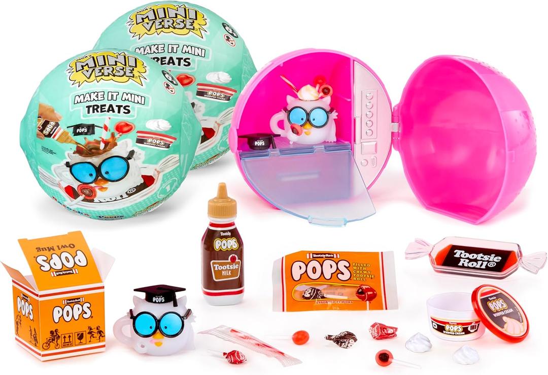 MGA's Miniverse Make It Mini Treats (2-Pack), Mini Collectibles - Mystery Blind Packaging, Candy Theme, DIY, Resin Play, Replica Food, NOT Edible, Collectors, Gift, 8+