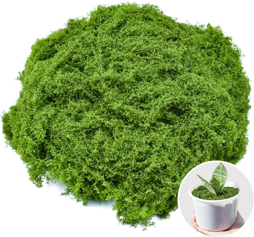 Fake Green Moss for Crafts 5.3 Oz Decorative Artificial Moss for Crafts Decorative Faux Moss Table Centerpieces Wedding Party Decor Fairy Garden Floral DIY