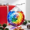 Christmas Ornaments: Stained Glass Ornament, Christmas Tree Ornament, Hanging Ornaments for Home Decor & Xmas Tree Decorations, Exquisite Holiday Decor, Gift & Holiday Present - Rainbow Spiral