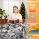 Heated Electric Blanket Throw 72''x84'' - Fast Tie-Dye Heating Blanket, Washable Heat Blanket 10 Heating Settings, 8h Timer Auto Off & Heated Protection, Soft Flannel & Sherpa Material