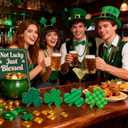 3 x St Patricks Day Wooden Shamrock Decoration, 4-Piece Set of St. Patrick's Day Tabletop or Tray Multi-Layer tiered tray decor Tray Decoration, shamrock decorations, Office Decor (Green02)