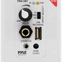 Pyle Wireless BT Receiver Wall Mount - 100W In-Wall Audio Control Receiver w/ Built-in Amplifier, USB/Microphone/Aux (3.5mm) Inputs, Speaker Terminal Block, Connect 2 Speakers, White - PWA15BT