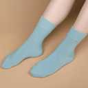 2 x FGZ Women Thin Cotton Socks Soft Cozy Socks Cute Ankle Crew Socks 5 Pairs (Blue)