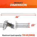 AR-PRO (2-Pack) 1/2x 36 Zinc Plated Steel Rods Designed for Use as an Axle Shaft on Hand Trucks Dollies Wagons 4005BC Wheelbarrows 3 pack