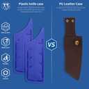 3 x XYJ 2pcs/set Safety Knife Covers Sleeves Knives Edge Guard,Universal Knife Sheath,Cleaver,Nakiri Knife Case Blade Guards Protector Blue Kitchen Knife Cover Sleeve (For 7'' Nakiri Knife)