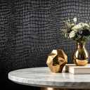 Black Peel and Stick Wallpaper Textured Contact Paper 15.7"×197" | Self Adhesive Wallpaper Removable Waterproof Wall paper Art Deco Vintage wallpapers for Cabinets for Bedroom Vinyl