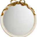 24-Inch Gold Bow Resin Mirror  Perfect Decorative Accent for Nursery and Elegant Baby Room Decor (Gold_1, 24in)