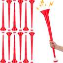 Kathfly 12 Pcs Vuvuzelas Stadium Soccer Horn 28 Inch Collapsible Hockey Blow Stadium Noise Maker Loud Sound Handheld Sports Horns Noisemaker for Sports Football Events Parties Accessories(Red)