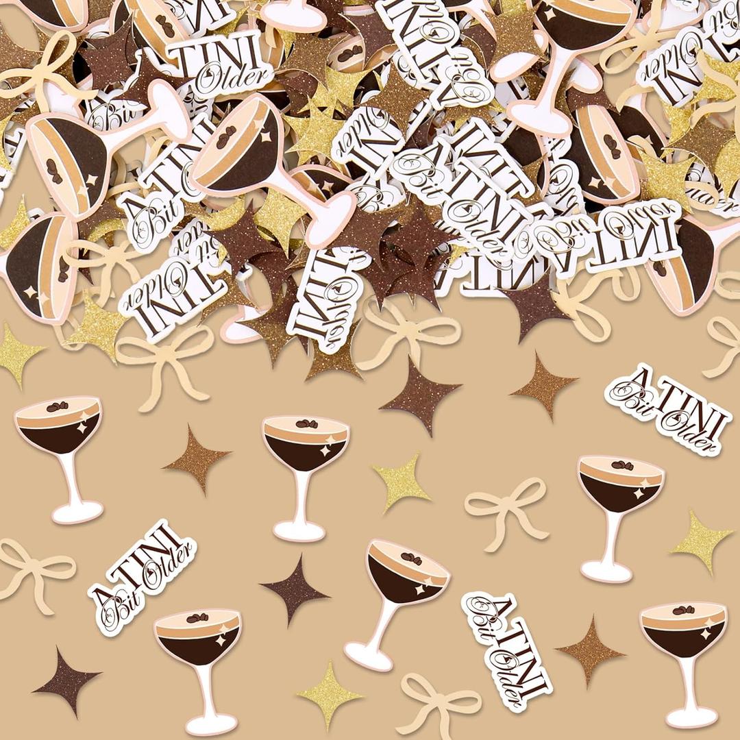Whaline 300Pcs Espresso Martini Table Confetti A Tini Bit Older Confetti Table Centerpieces for Birthday Bachelorette Bridal Shower Party Decoration