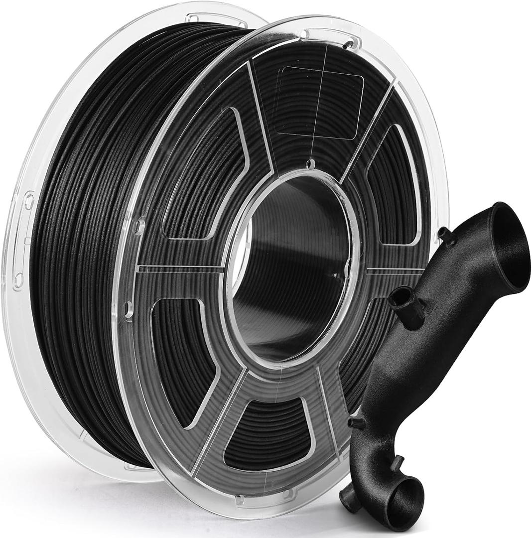 JAYO PA12-CF Nylon Carbon Fiber Filament 1.75mm, Superior Toughness, Low Moisture Absorption, Heat Resistant to 176C, Durable & Precise Printing for Aerospace & Industrial Use 1kg Spool