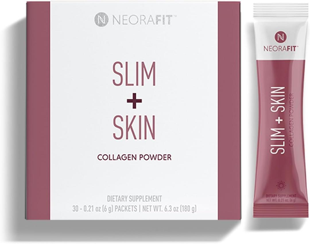 NEORA - NeoraFit Slim + Skin Collagen Powder - 30 Packets | Contains Marine Collagen, Hyaluronic Acid, MCTs, Single-Serve Packets, Supports Hair, Nail & Skin Care Routine