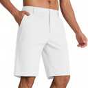 SNOWTEN Men's Classic Fit 9 Inch Golf Shorts Lightweight Quick-Dry Stretch Fabric with 4 Pockets for Hiking Casual Work White, 32