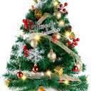 Tabletop Christmas Tree with Lights, Migaven 24 inch/2 ft Mini Christmas Tree with Berry Pine Cone Ornaments Led String Light for Home Desktop Xmas Tabletop Decoration Green