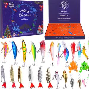 Fishing Advent Calendar 2025 Adult,24 Days Christmas Countdown Advent Calendar Fishing Gifts for Men, Teens, Boys,Surprise Xmas Gifts for Dad, Boyfriend, Husband,Fishermen