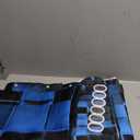 LQCOOL 4Pcs Black Blue Shower Curtain Set 3D Cubes Bathroom Sets Modern Shower Curtain Set for Bathroom Sets with Rugs Black and Blue Shower Curtain with 12 Hooks